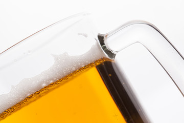 Beer bubbles in a mug