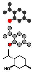 Menthol molecule. Present in peppermint, corn mints, etc.