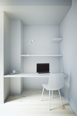 Small white workspace