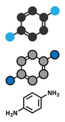 p-Phenylenediamine (PPD) hair dye molecule. 