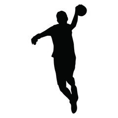 Fototapeta na wymiar Handball player vector isolated silhouette