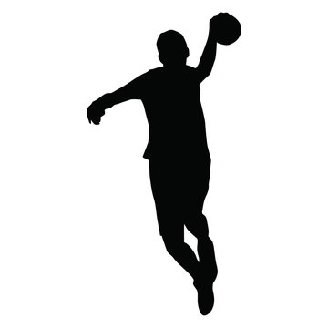 Handball player vector isolated silhouette