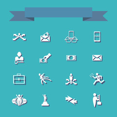 Collection set of flat icons business theme