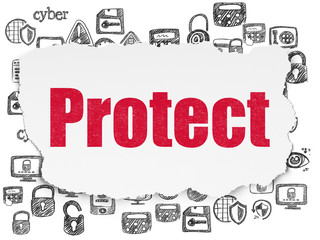 Fototapeta premium Safety concept: Protect on Torn Paper background