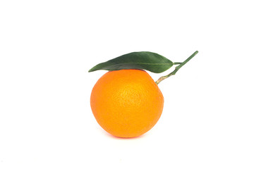 Orange with leaf