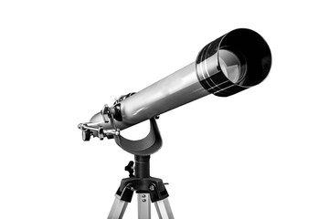 Naklejka premium Telescope isolated on a white background 
