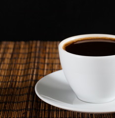 Food. Cup of black coffee