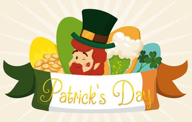 Fototapeta premium Cute Set of Traditional Elements of St. Patrick's Day Celebration, Vector Illustration
