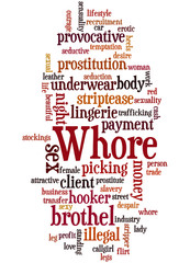 Whore, word cloud concept 8