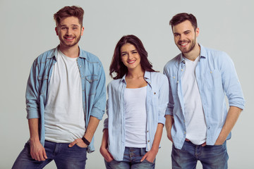 Young people in jeans
