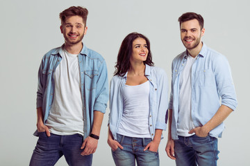 Young people in jeans