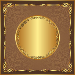 antique background with golden border