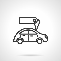 Used car sales black line design vector icon