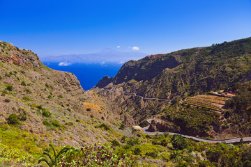 Fototapeta na wymiar Road in La Gomera island - Canary