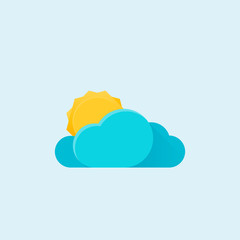 Sun and cloud weather. Modern material design icon