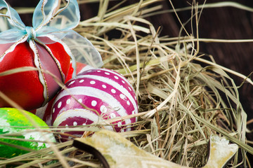 Easter eggs in the nest