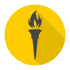 Torch icon with long shadow