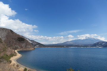 Fujisan and lake