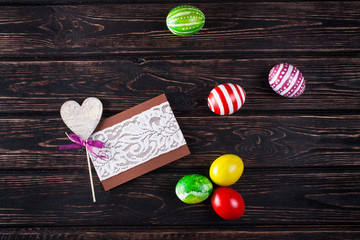 Easter eggs with card