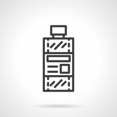 Bottle of solvent black line design vector icon