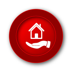 Hand holding house icon