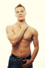 Healthy muscular young man. 