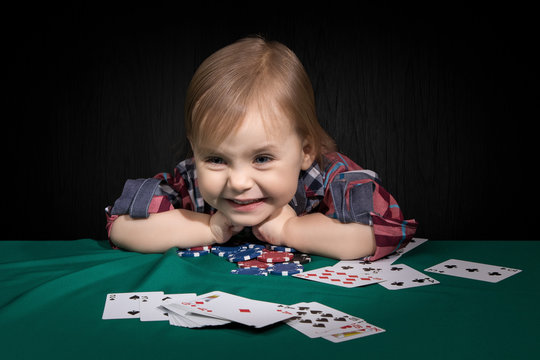 Child grabbed the poker chips