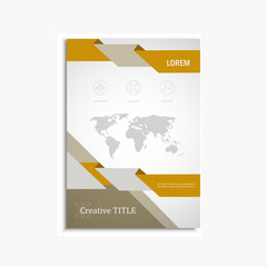 Vector brochure template. A4 format layout. Home page and more. Infographics, headers, stylish appearance