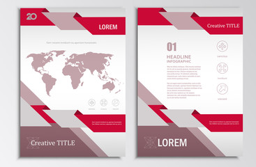Vector brochure template. A4 format layout. Home page and more. Infographics, headers, stylish appearance