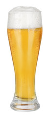 Glass of beer on white