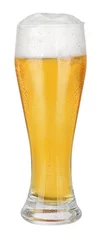 Rolgordijnen Glas bier op wit © Kuzmick