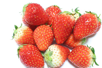 Japanese fresh strawberry macro in the white