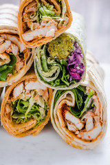 Healthy fajita wraps selection