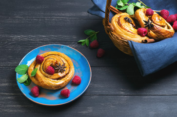 Denish Biscuits with raspberries