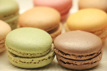 Macarons in pastel colors