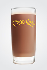 Chocolate milk on white background