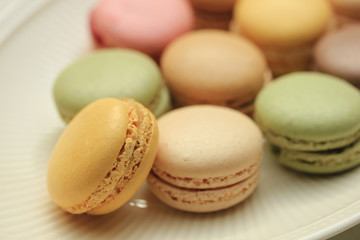 Macarons in pastel colors