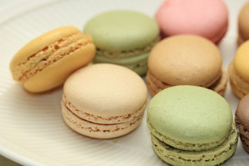 Macarons in pastel colors