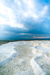 Beautiful white travertine pools and terraces
