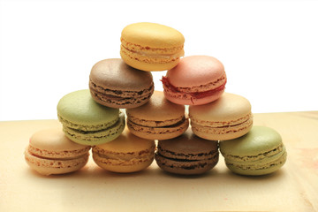 Macarons in pastel colors