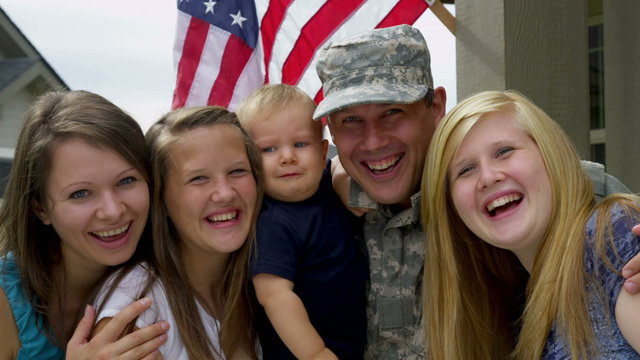 Portrait of American military family