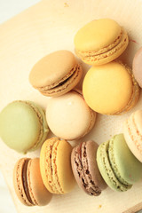 Macarons in pastel colors