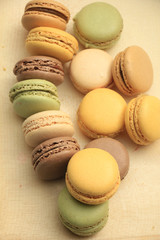 Macarons in pastel colors