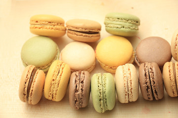 Macarons in pastel colors