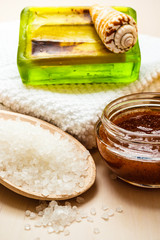 Set for care of skin body, bath accessories