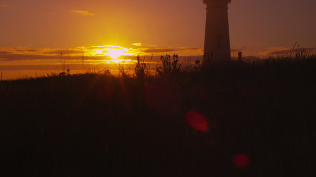 Yaquina Head Lighthouse at sunset