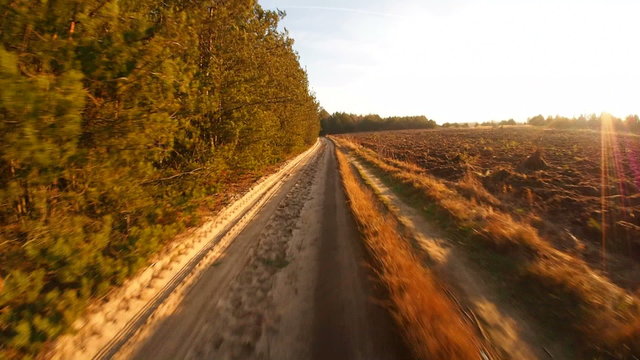 Running through the Polish Rural Road near Lublin, Poland
