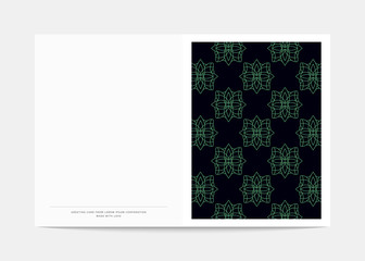 Magazine cover with geometric patterns . Magazine page template . Label template notebook . Abstract for the book cover