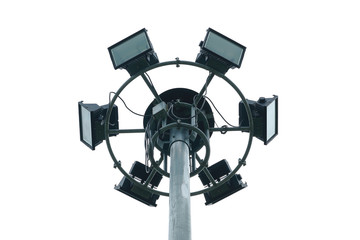 Spot light with pole isolated on white