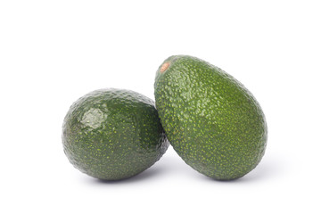 Tow avocado isolated on white background